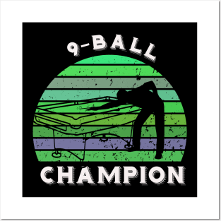 9-ball pool champion - vintage billiards Posters and Art